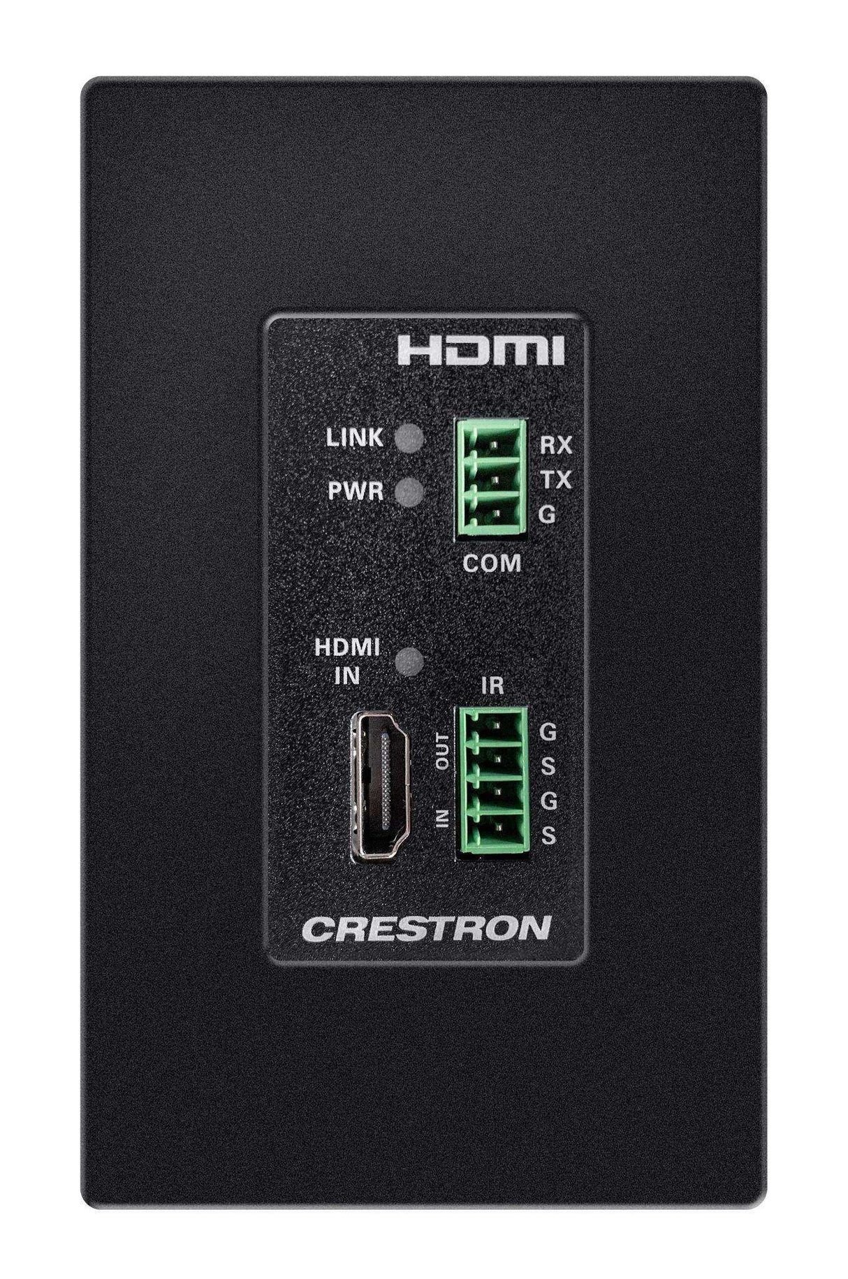 Crestron 4K 2x1 DM® Essentials Scaling Auto-Switcher and Wall Plate Extender over CATx Cable (Black) - DM-EXT-1021-1G-B KIT Electronics Crestron