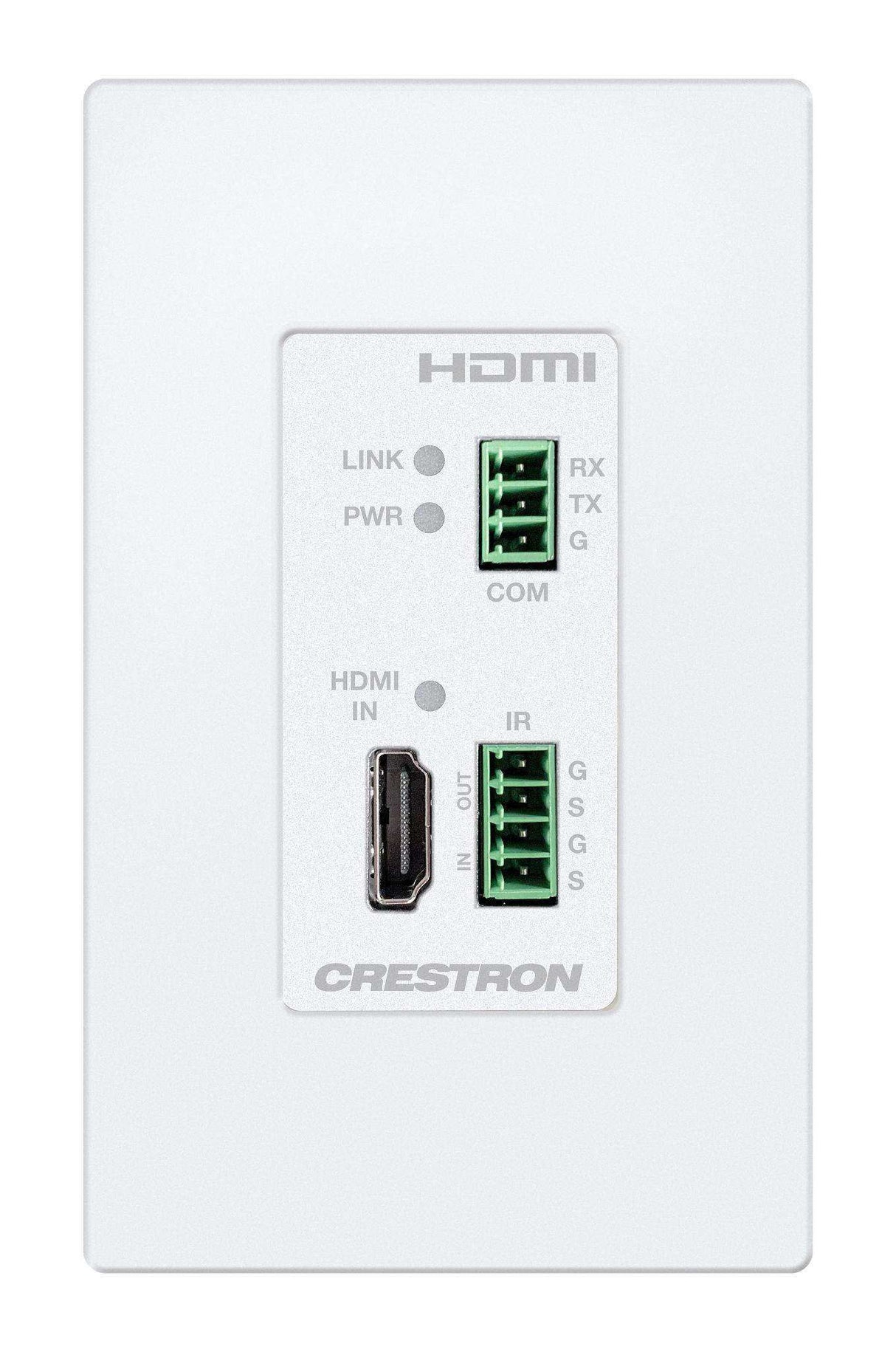 Crestron 4K 2x1 DM® Essentials Scaling Auto-Switcher and Wall Plate Extender over CATx Cable (White) - DM-EXT-1021-1G-W KIT Electronics Crestron