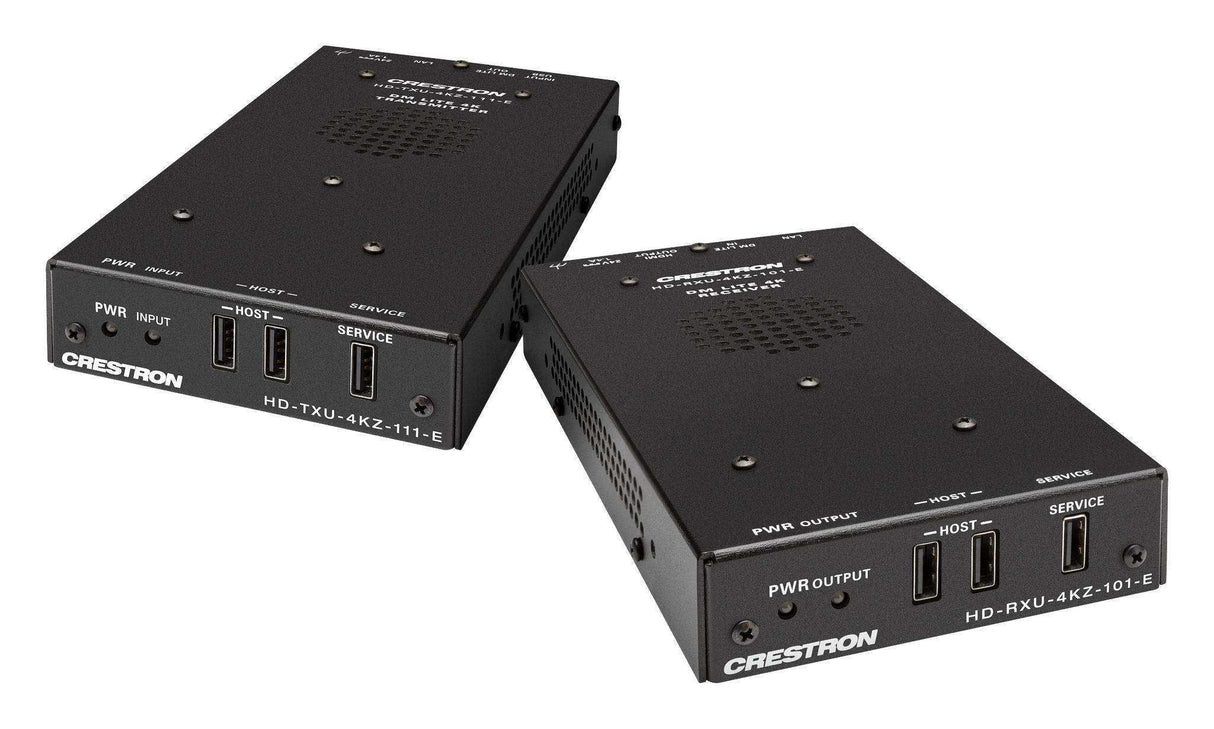 Crestron 4K60 4:4:4 DM® Essentials Transmitter Receiver Pair for USB‑C® DisplayPort™, USB 2.0, and Ethernet Signal Extension over CATx Cable - DM-EXT-2011 KIT Electronics Crestron