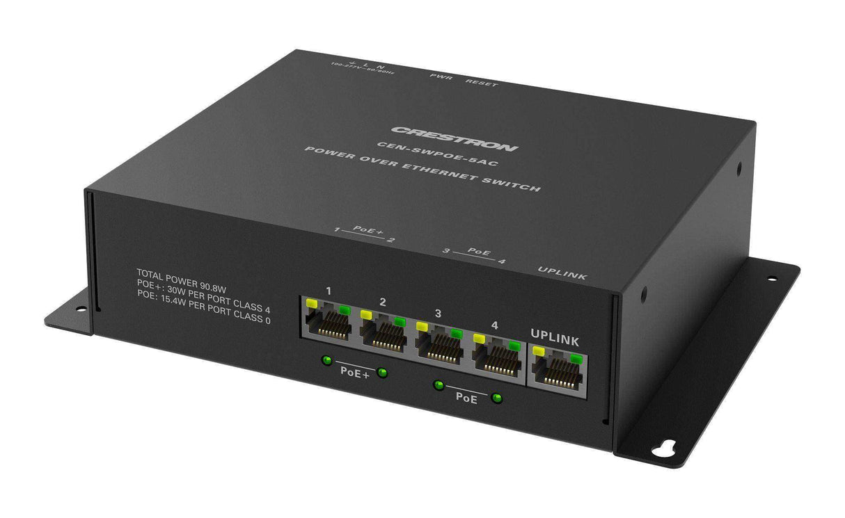 Crestron CEN-SWPOE-5AC 5-Port PoE Network Switch Networking Crestron