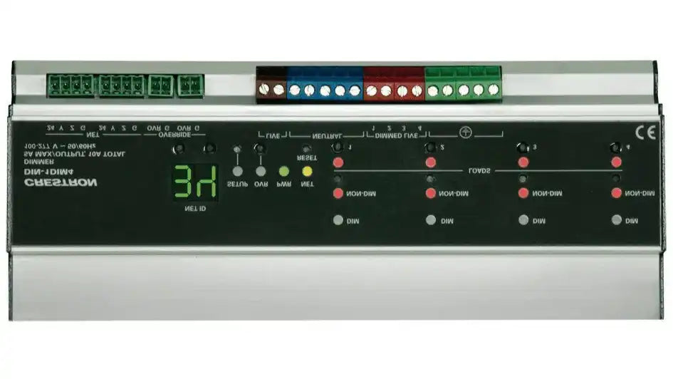 Crestron DIN Rail Dimmer, 1 feed, 4 channels - DIN-1DIM4 Room Control Crestron