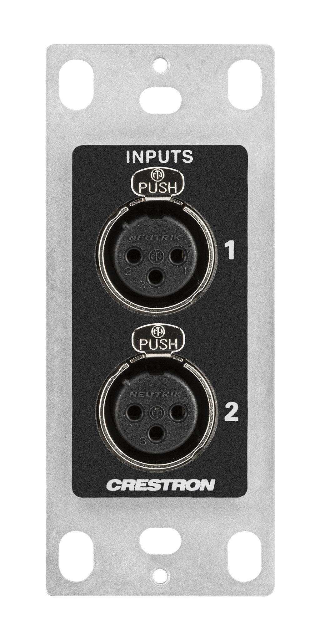 Crestron DM-NAX-2XLRI-1G DM NAX® Audio-over-IP Wall Plate with XLR, Black, 1‑Gang Room Control Crestron