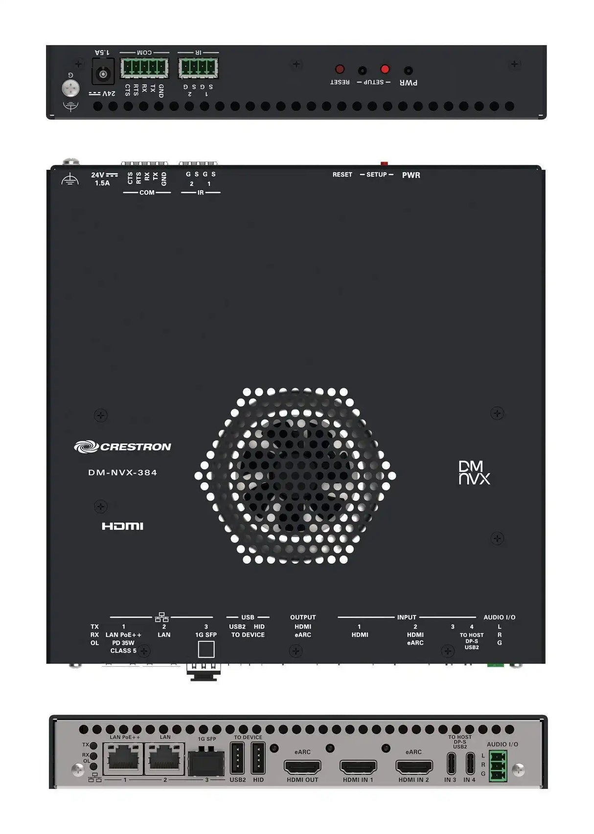 Crestron DM-NVX-384 5K 4x1 AV-over-IP Switcher with HDMI® and USB-C® Connectivity Video Transmitters Crestron