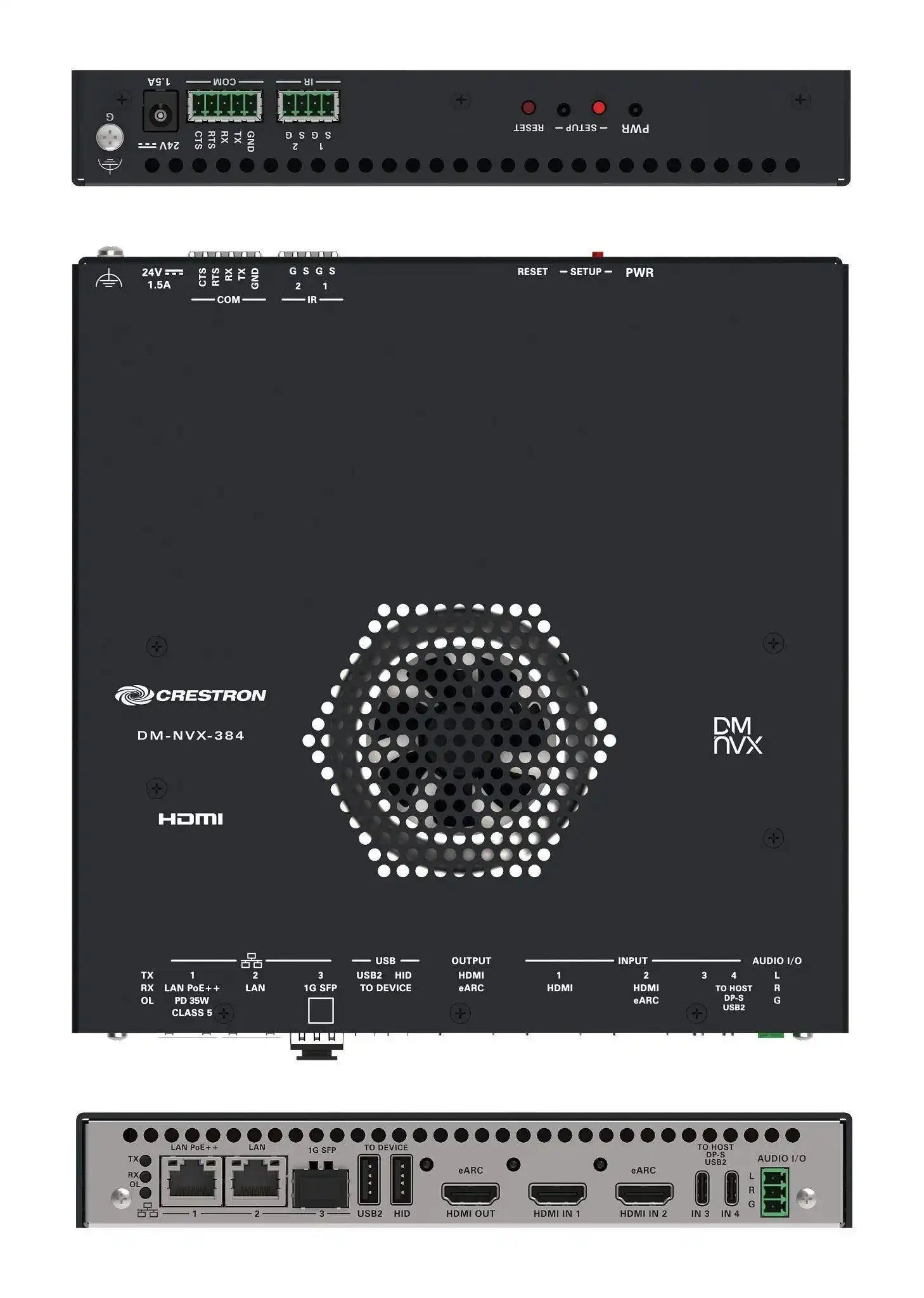 Crestron DM-NVX-384 5K 4x1 AV-over-IP Switcher with HDMI® and USB-C® Connectivity Video Transmitters Crestron
