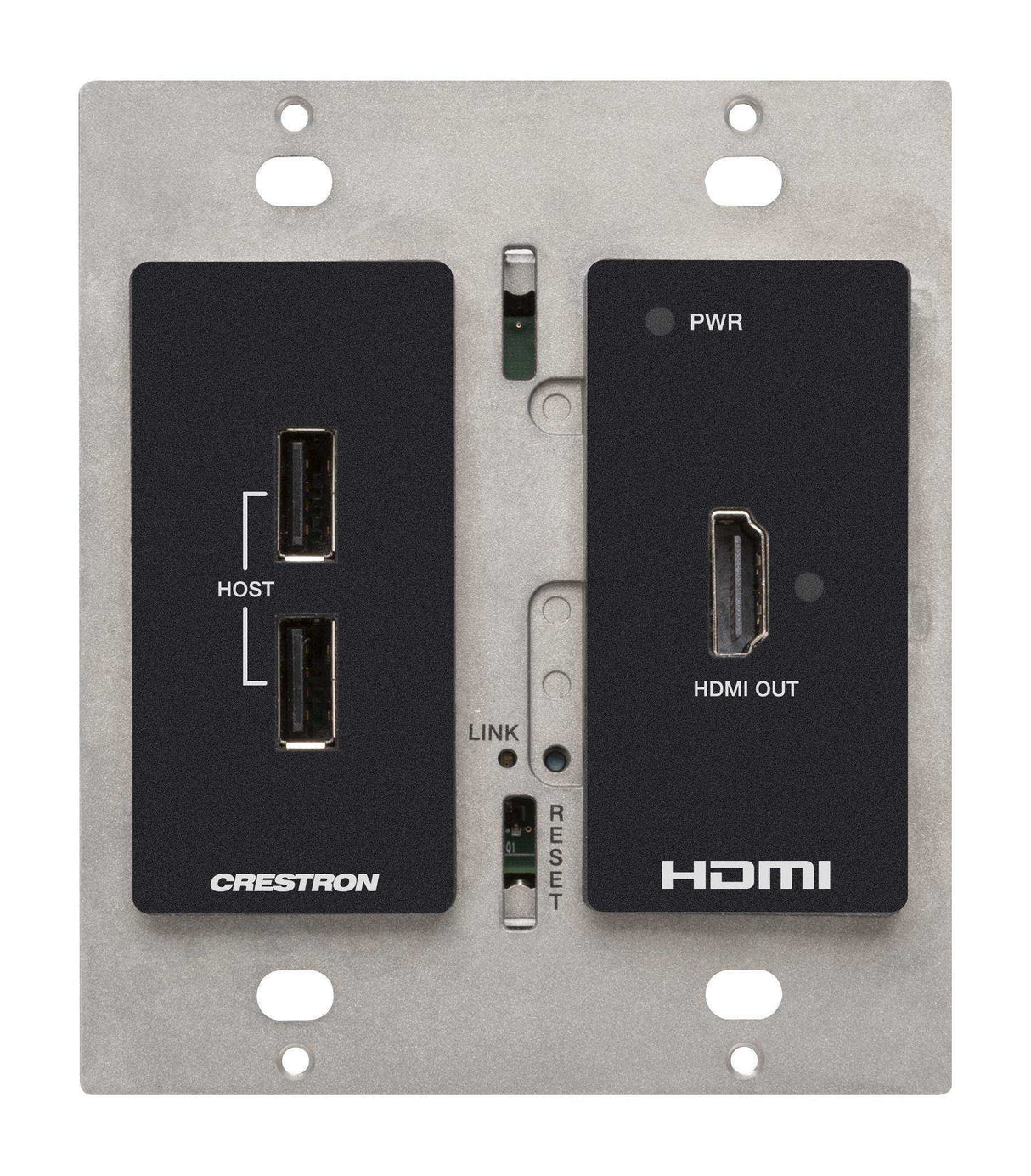 Crestron HD-RXU-4KZ-101-2G-B DM Lite® 4K60 4:4:4 Receiver for HDMI® and USB 2.0 Signal Extension over CATx Cable, Wall Plate, Black Video Transmitters Crestron