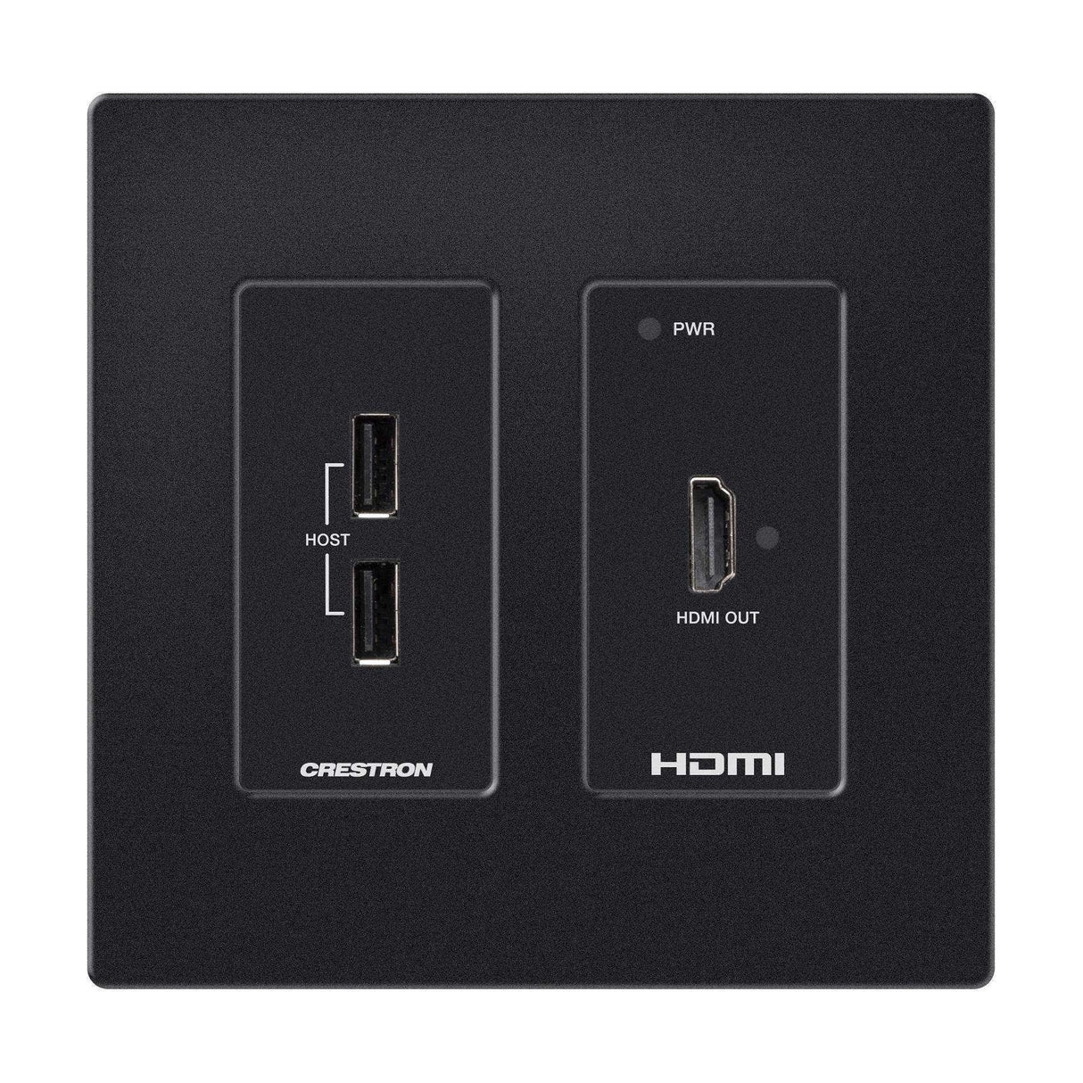 Crestron HD-RXU-4KZ-101-2G-B DM Lite® 4K60 4:4:4 Receiver for HDMI® and USB 2.0 Signal Extension over CATx Cable, Wall Plate, Black Video Transmitters Crestron