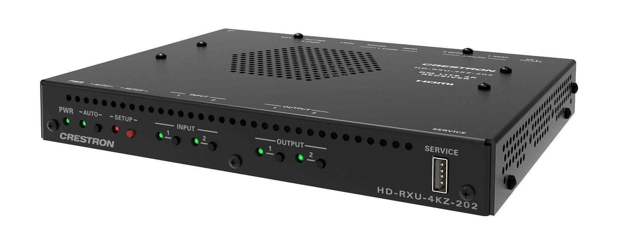 Crestron HD-RXU-4KZ-202 DM Lite® 4K60 4:4:4 Receiver and 2x2 Auto-Switcher for HDMI® and USB 2.0 Signal Extension over CATx Cable Video Transmitters Crestron