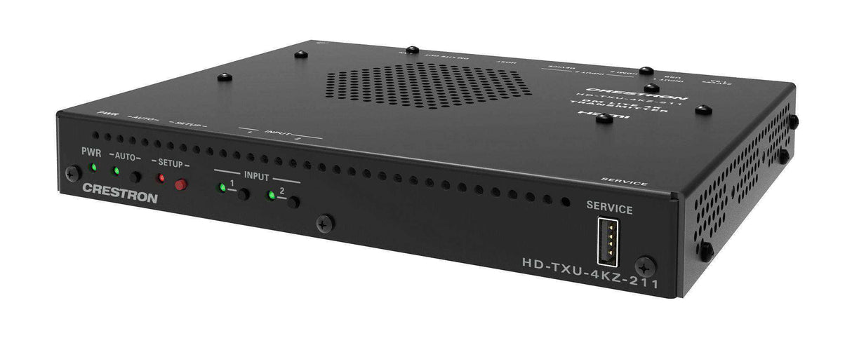 Crestron HD-TXU-4KZ-211 DM Lite® 4K60 4:4:4 Transmitter and 2x1 Auto-Switcher for HDMI®, USB-C® DisplayPort™, and USB 2.0 Signal Extension over CATx Cable Video Transmitters Crestron