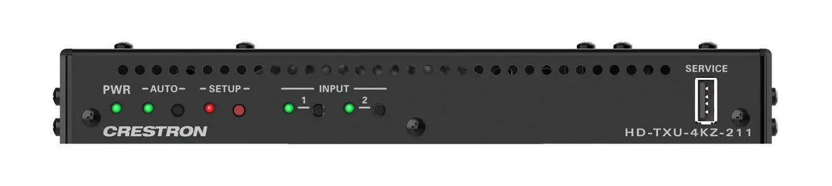 Crestron HD-TXU-4KZ-211 DM Lite® 4K60 4:4:4 Transmitter and 2x1 Auto-Switcher for HDMI®, USB-C® DisplayPort™, and USB 2.0 Signal Extension over CATx Cable Video Transmitters Crestron