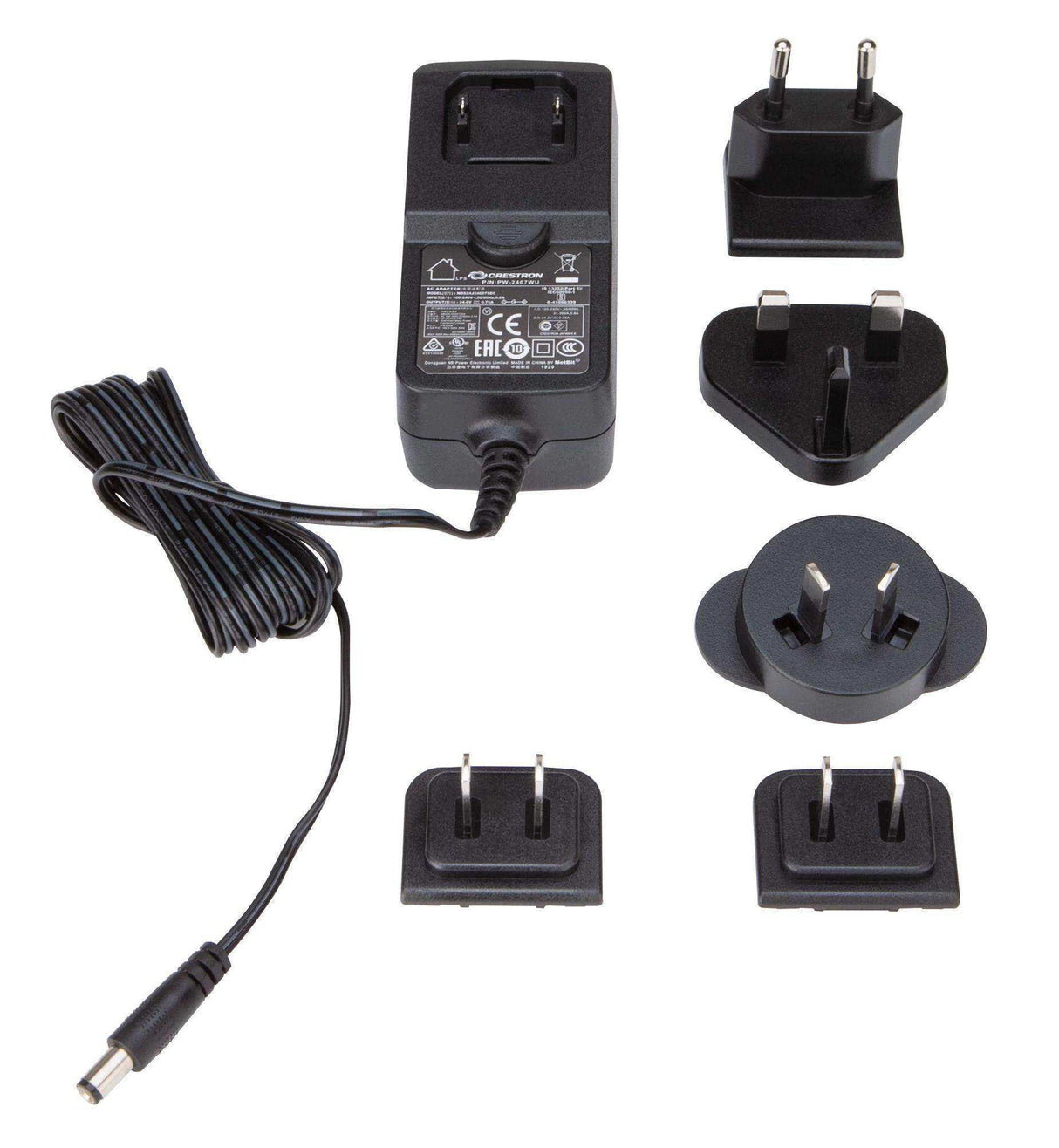 Crestron PW-2407WU Wall Mount Power Pack, 24 VDC, 0.75 A, 2.1 mm, Universal power supply Crestron