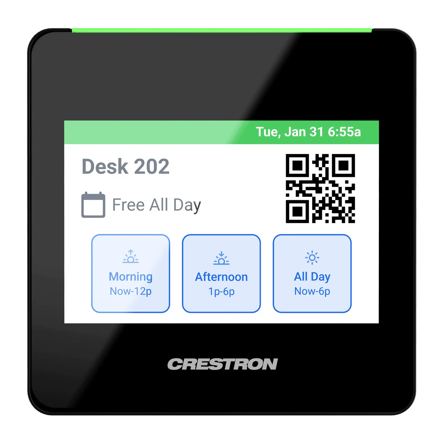 Crestron TSS-470E-B-T 3.5 in. Desk Scheduling Touch Screen, Black Textured Room Reservation Crestron