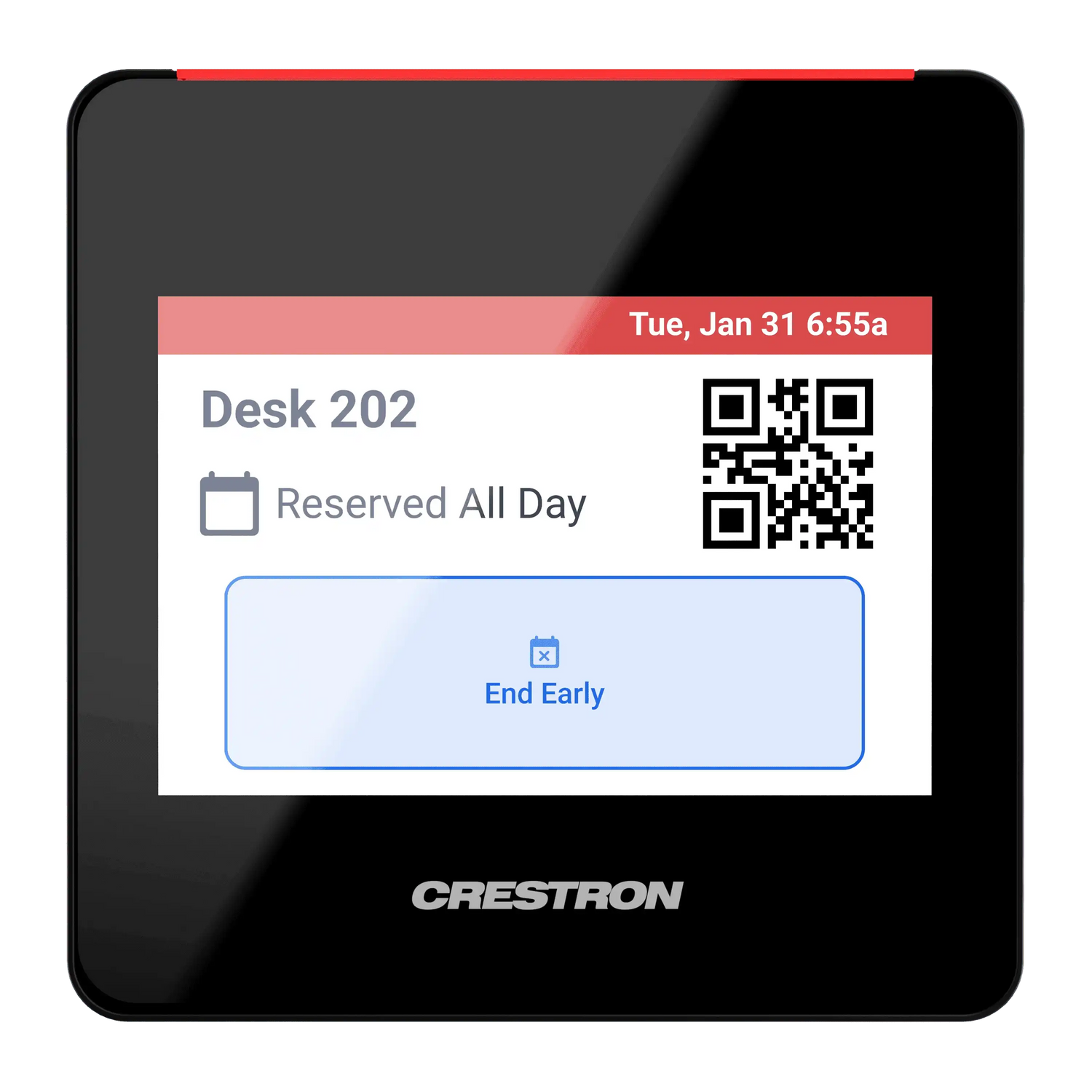 Crestron TSS-470E-B-T 3.5 in. Desk Scheduling Touch Screen, Black Textured Room Reservation Crestron