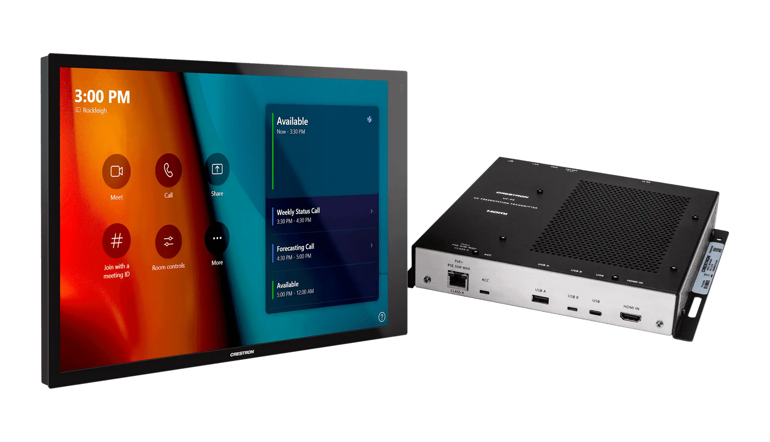 Crestron UC-CX100-T-WM Crestron Flex Advanced Video Conference System Integrator Kit with a Wall Mounted Control Interface for Microsoft Teams® Rooms Video Conferencing Crestron