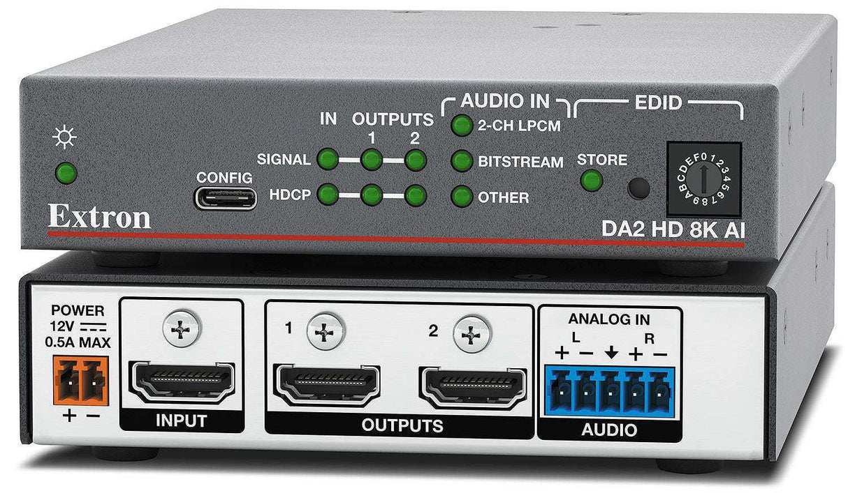 Extron DA2 HD 8K AI 8K HDMI Audio Embedder, DA Video Transmitters Extron