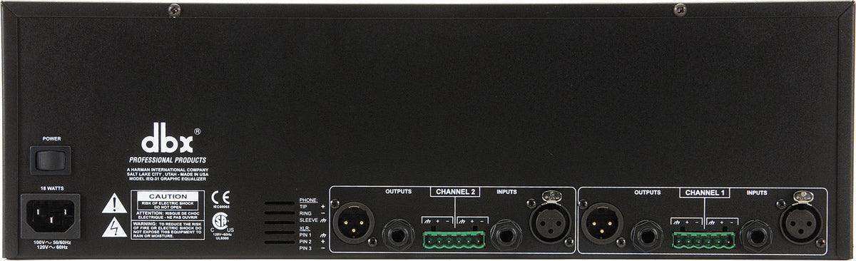 DBX iEQ31 Dual 31-Band Graphic EQ/Limiter with Type V™ NR and AFS® - DBXIEQ31-M Audio Signal Processing DBX