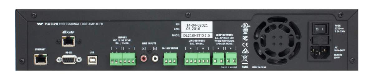 Williams AV DL210 NET D 2.0 Large-Area 48V Loop Amplifier with Dante