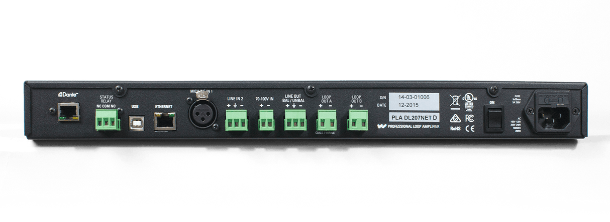 Williams AV DL207 NET D Low-Spill Loop Amplifier with Dante