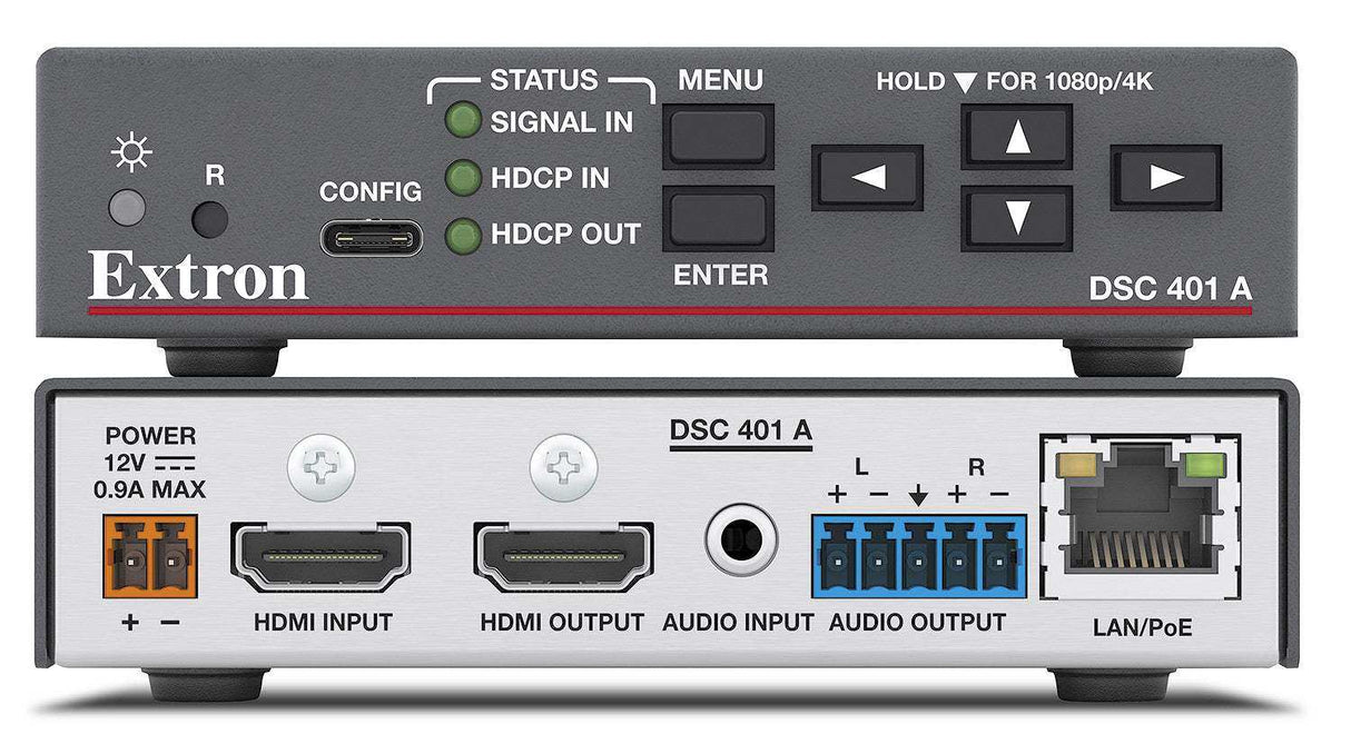 Extron DSC 401 A 4K/60 HDMI to HDMI Scaler w/ Audio audio and video switches Extron