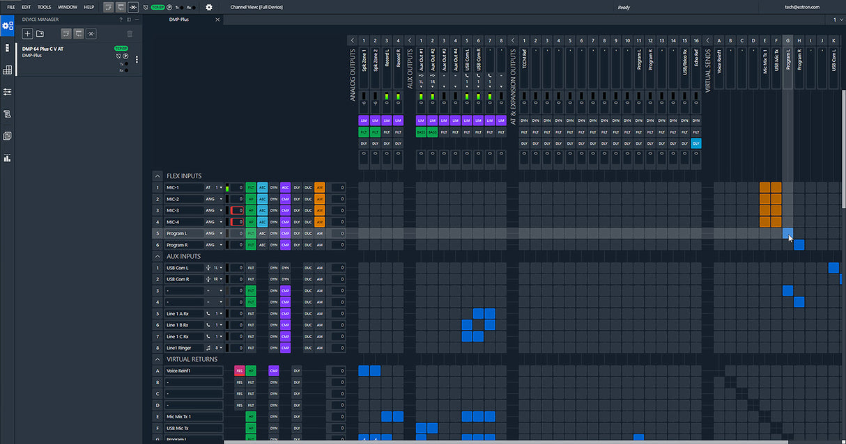Extron DMP 64 Plus C V AT 6x4 Digital Matrix Processor w/ AEC, VoIP, & Dante Room Control Extron