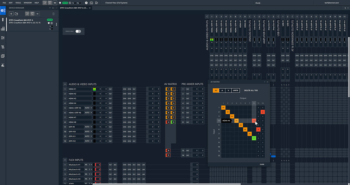 Extron DTP3 CrossPoint 884 IPCP A LL Control Processor and Amplifier, LL UI Upgrade Video Extron