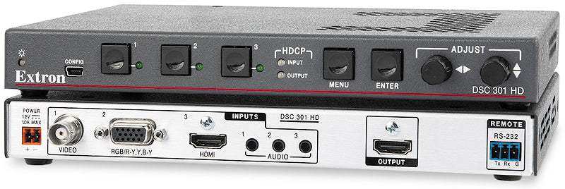 Extron DSC 301 HD Three Input Compact HDCP-Compliant Video Scaler audio and video switches Extron