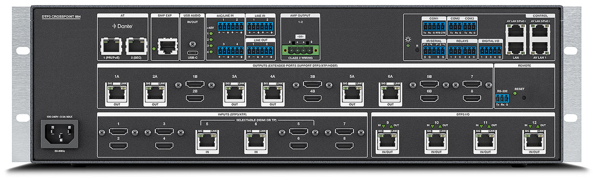 Extron DTP3 CrossPoint 884 IPCP A LL Control Processor and Amplifier, LL UI Upgrade Video Extron