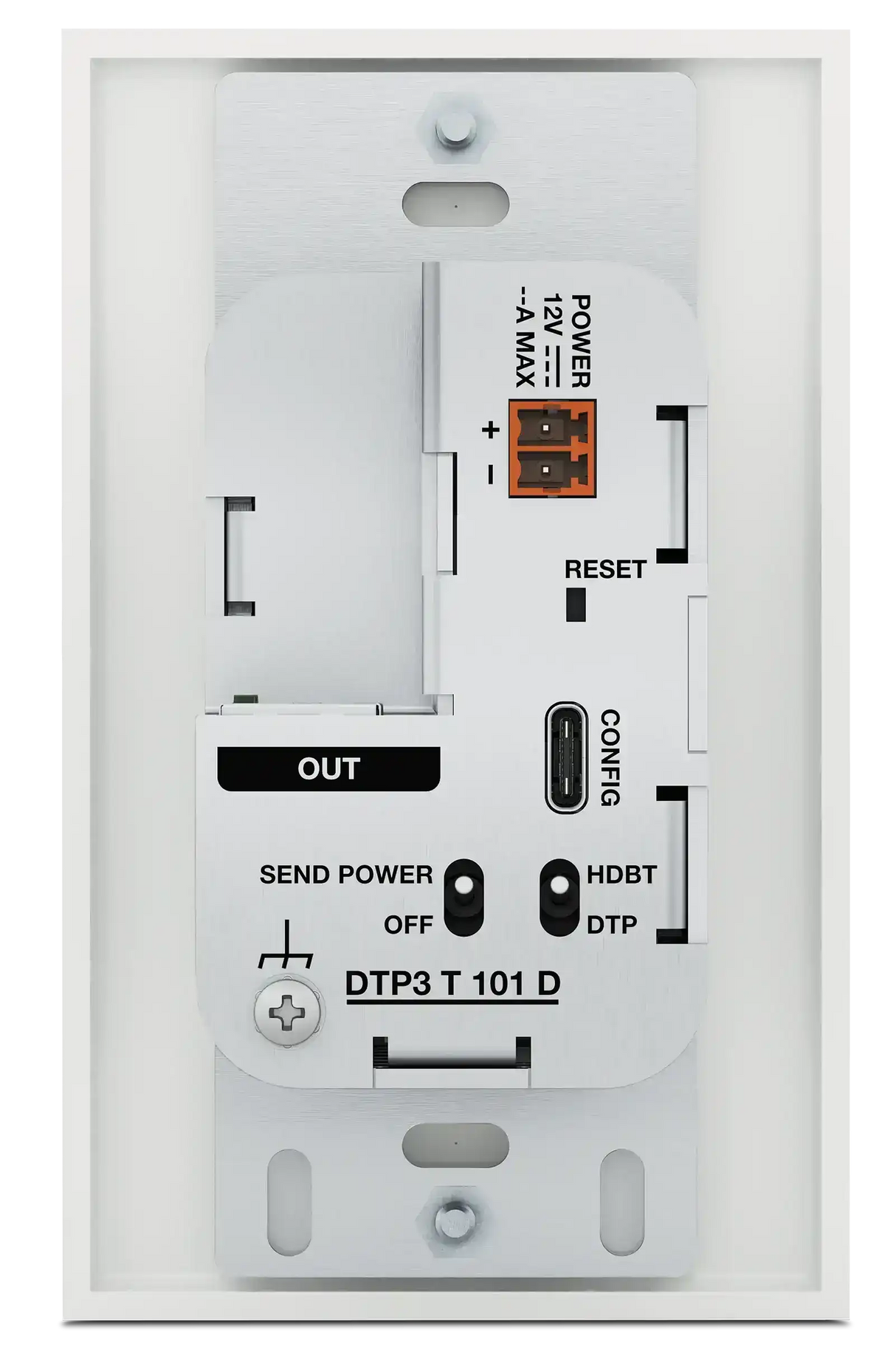 Extron DTP3 T 101 D HDMI 4K/60 Wallplate Tx, White - 330 feet (100 m) Video Extron