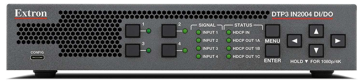 Extron DTP3 IN2004 Series Four Input 4K/60 Seamless Scaling Switcher, DTP3 Output Video Transmitters Extron