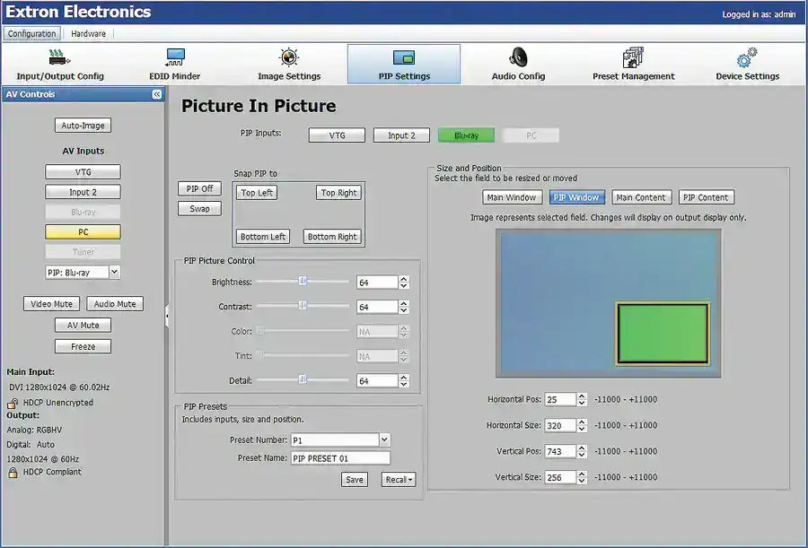 Extron DVS 605 AD With 3G/HD-SDI Out and Audio Switching Video Conferencing Extron