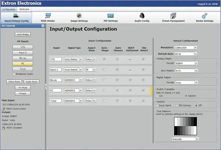 Extron DVS 605 AD With 3G/HD-SDI Out and Audio Switching Video Conferencing Extron