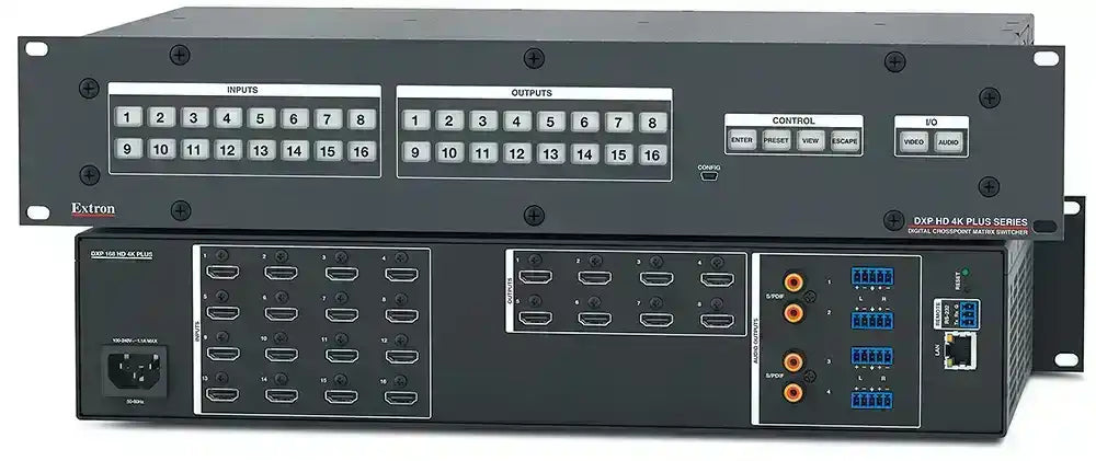 Extron DXP 44 HD 4K PLUS 4x4 4K/60 HDMI with 2 Audio Outputs Room Control Extron