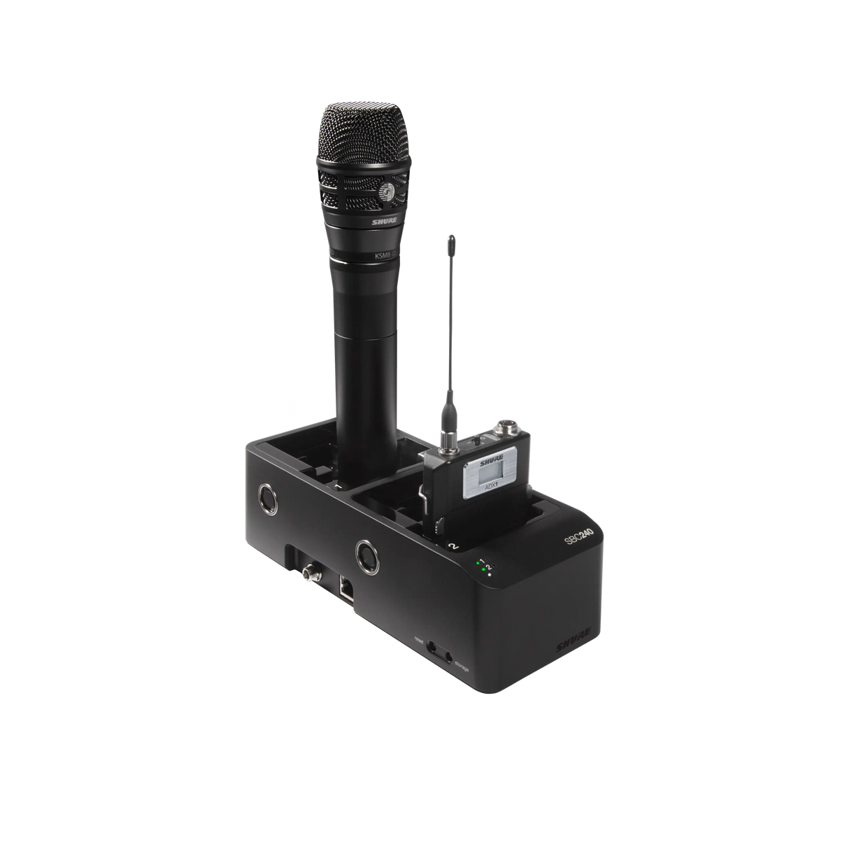 Shure SBC240-US Two-Bay Networked Docking Charger and PS60 Power Supply Microphones Shure