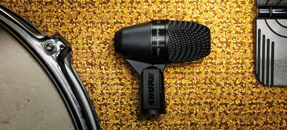 Shure PGA56-XLR Cardioid swivel-mount dynamic snare/tom microphone - AP56DM drum mount, XLR-XLR cable Microphones Shure