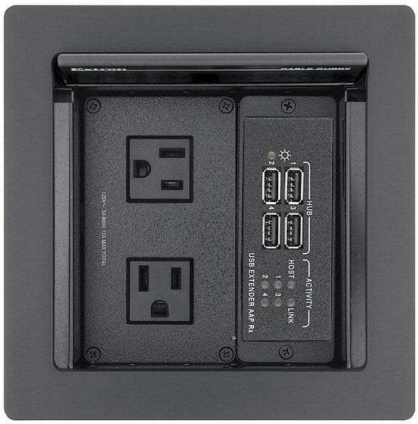 Extron Cable Cubby 500 Cable Access Enclosure Black-AC Module Not Included Collaboration Furniture Extron