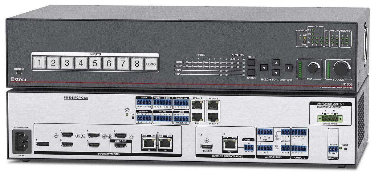 Extron IN1808 Series 60-1615-93 Eight Input 4K/60 Seamless Presentation Switchers Video Transmitters Extron