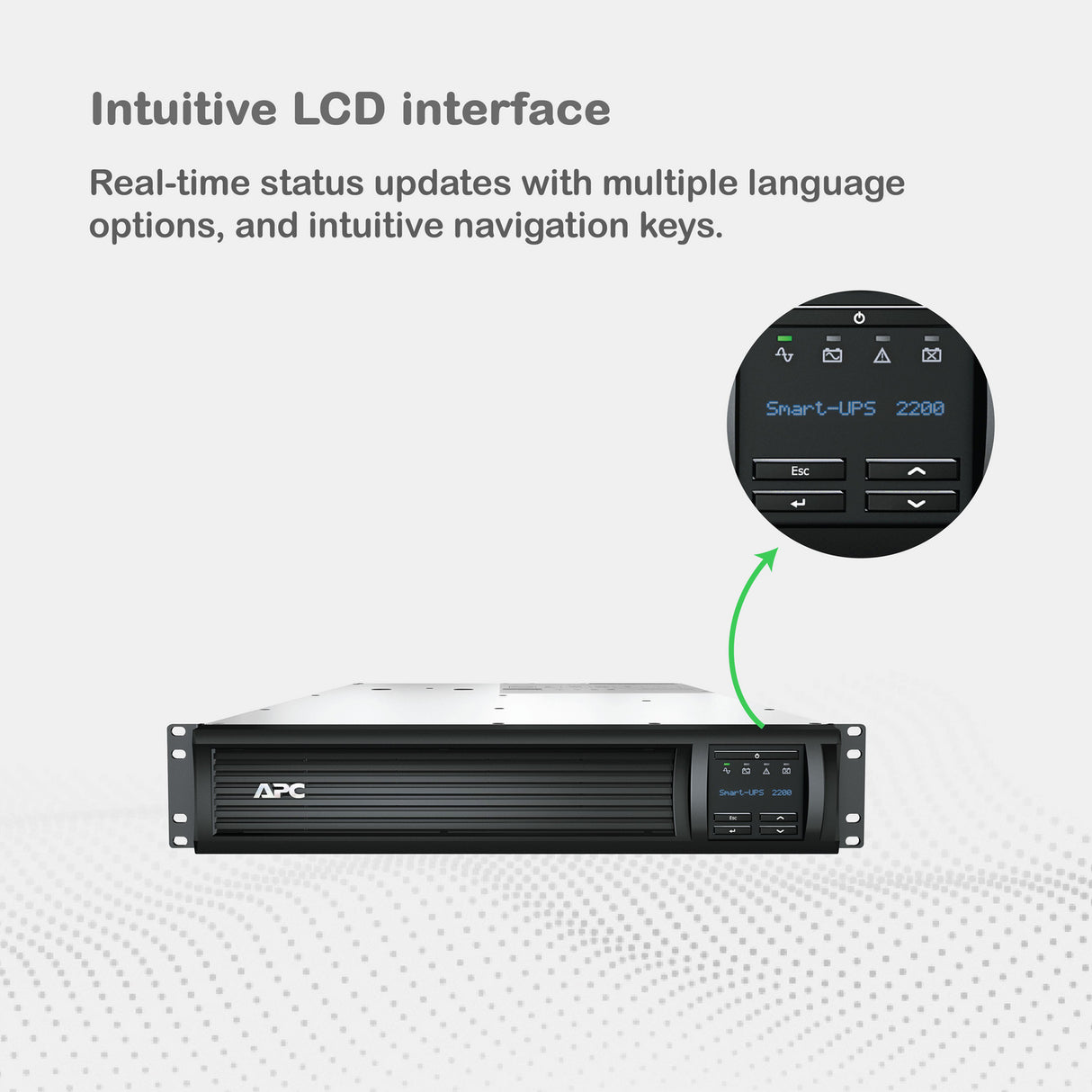 APC Smart-UPS SMT2200RM2UNC 2200VA LCD RM 2U 120V with Network Card Uninterruptible Power Supply APC