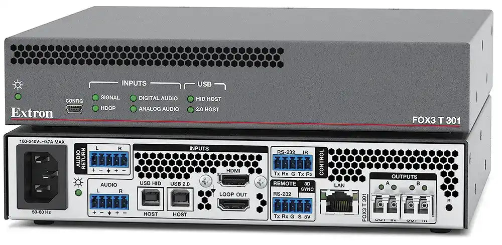 Extron 60-1522-11 FOX3 T 301 MM Fiber Optic Transmitter for HDMI, USB, Audio, Control, and 3D Sync Video Extron