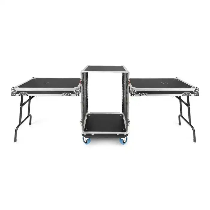 Gator GTOUR16U-TBL 16U Tour Style Rack Case w/Fold-Out Side Tables & Casters AV Carts Gator