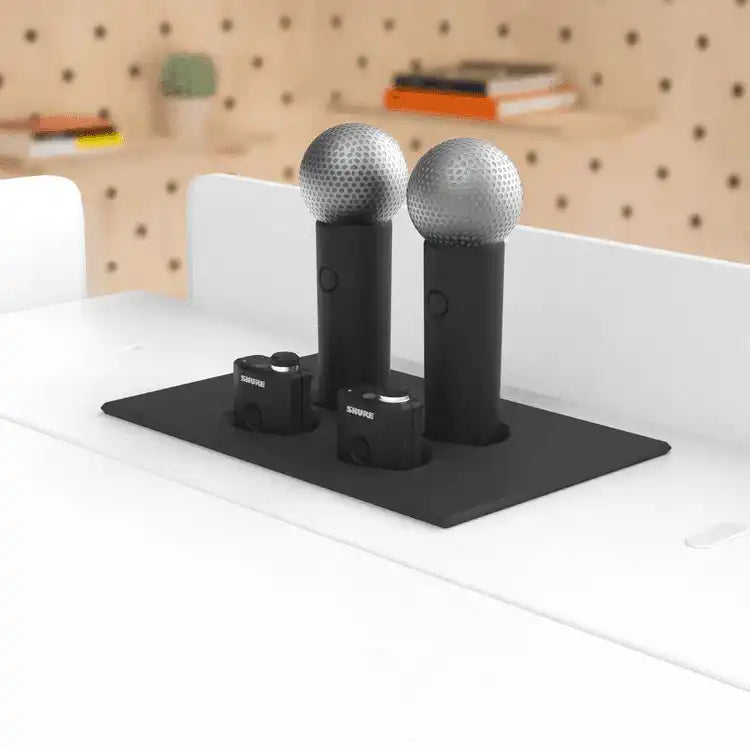 Heckler H923-BK Console Insert for Shure MXWNCS4 Collaboration Furniture Heckler Design