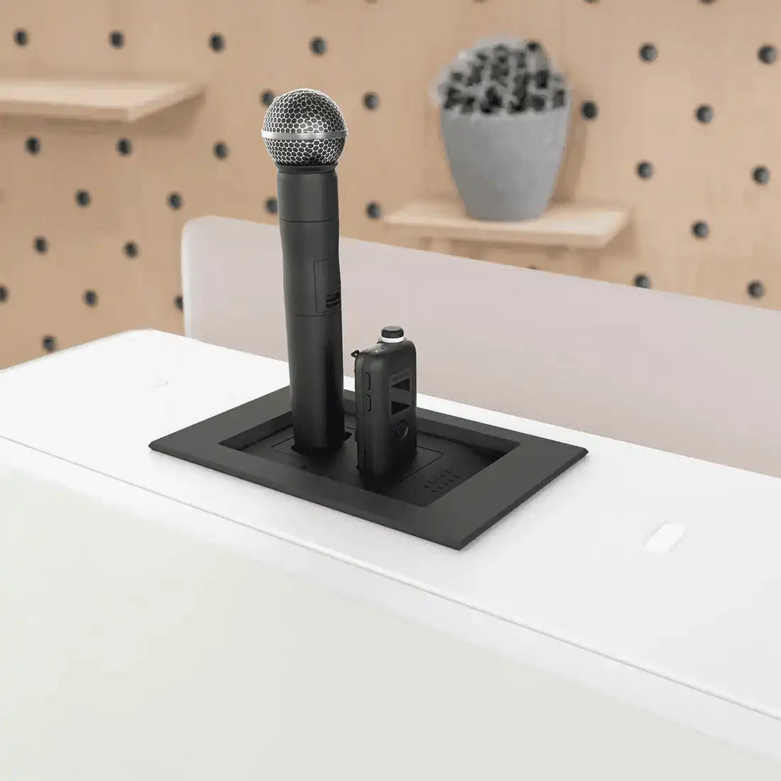 Heckler H939-BK Console Insert for Shure MXWNCS2 - Black PLA+ Collaboration Furniture Heckler Design