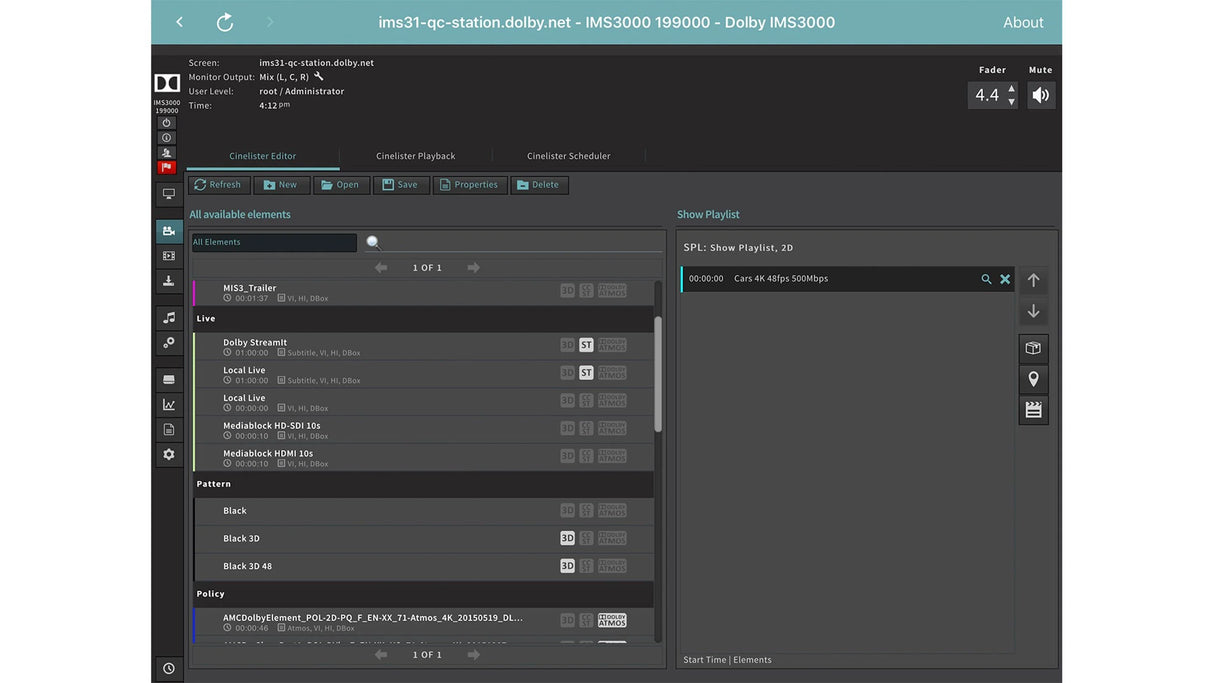 Dolby Professional Integrated Media Server IMS3000