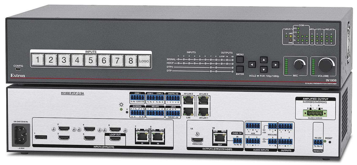 Extron IN1808 Series Eight Input 4K/60 Seamless Presentation Switchers Room Control Extron