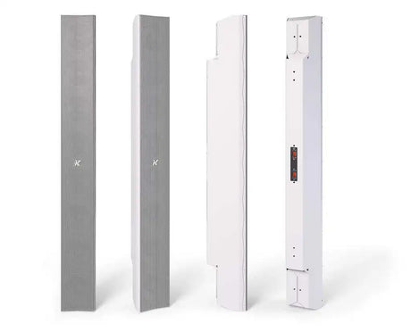 K-Array Kayman KY102W 100cm-long, variable beam stainless steel line array element with 8x4" cones (connecting hardware NOT included, White) Speakers K-Array