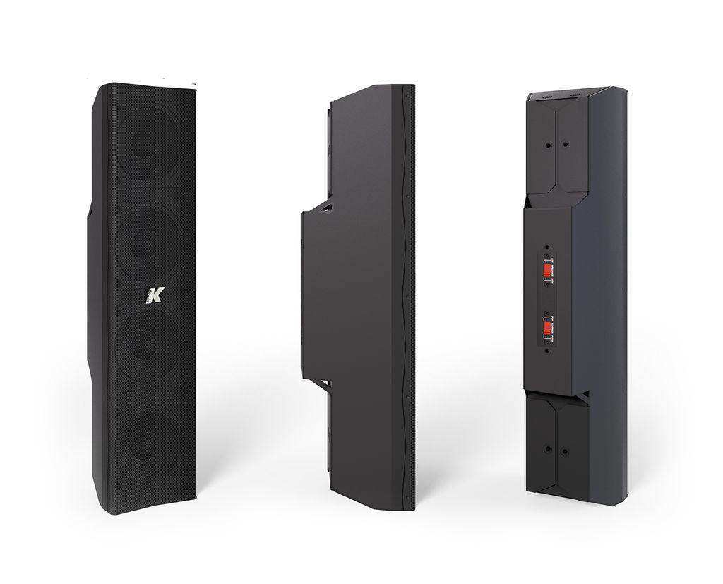 K-Array Kayman KY52 50cm-long, variable beam stainless steel line array element with 4x4" cones (connecting hardware NOT included, Black) Speakers K-Array