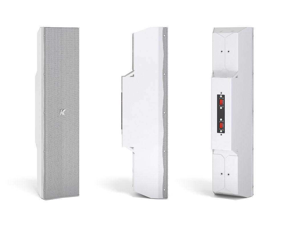 K-Array Kayman KY52W 50cm-long, variable beam stainless steel line array element with 4x4" cones (connecting hardware NOT included, White) Speakers K-Array