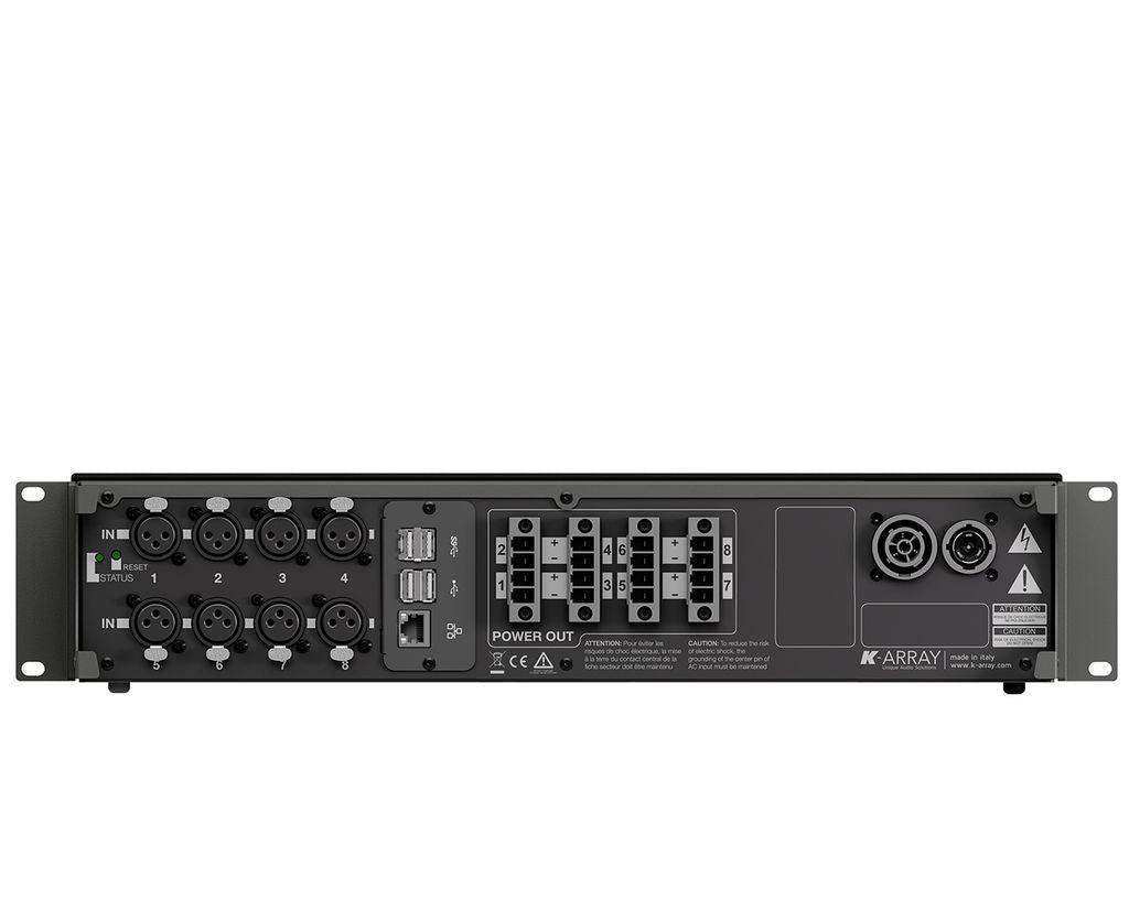K-Array Kommander KA208 Class D, 2U-rack amplifier with DSP and remote control (8x2500W @ 4 Ω) Audio Amplifiers K-Array