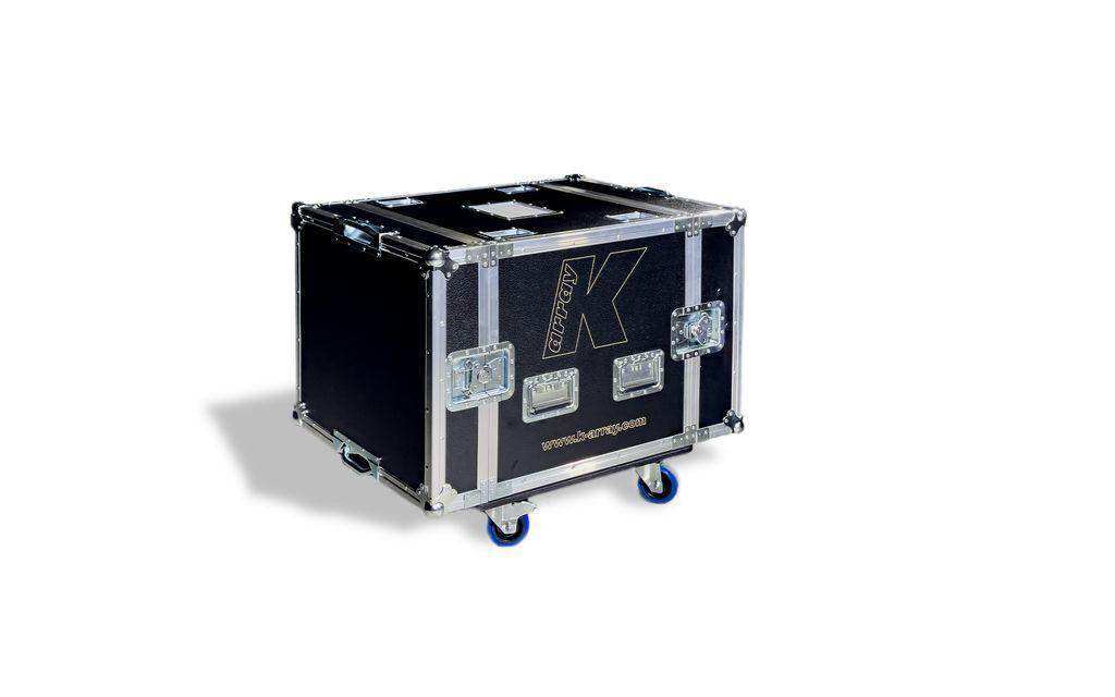 K-Array Pinnacle K-FOH2 Front of House monitoring system, including 2 KP52 I on stands and 1 KS2 I 18" active subwoofer, all conveniently integrated into a wheeled flight case Speakers K-Array