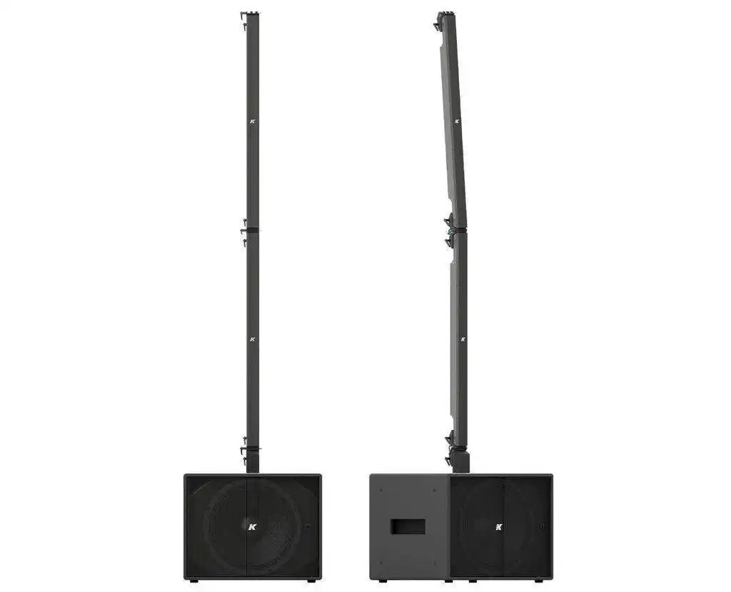 K-Array Pinnacle KR202 II Powered stereo system composed of 1 KS2 I + 1 KS2P I + 4 KK102 I + mounting hardware (Black) Speakers K-Array