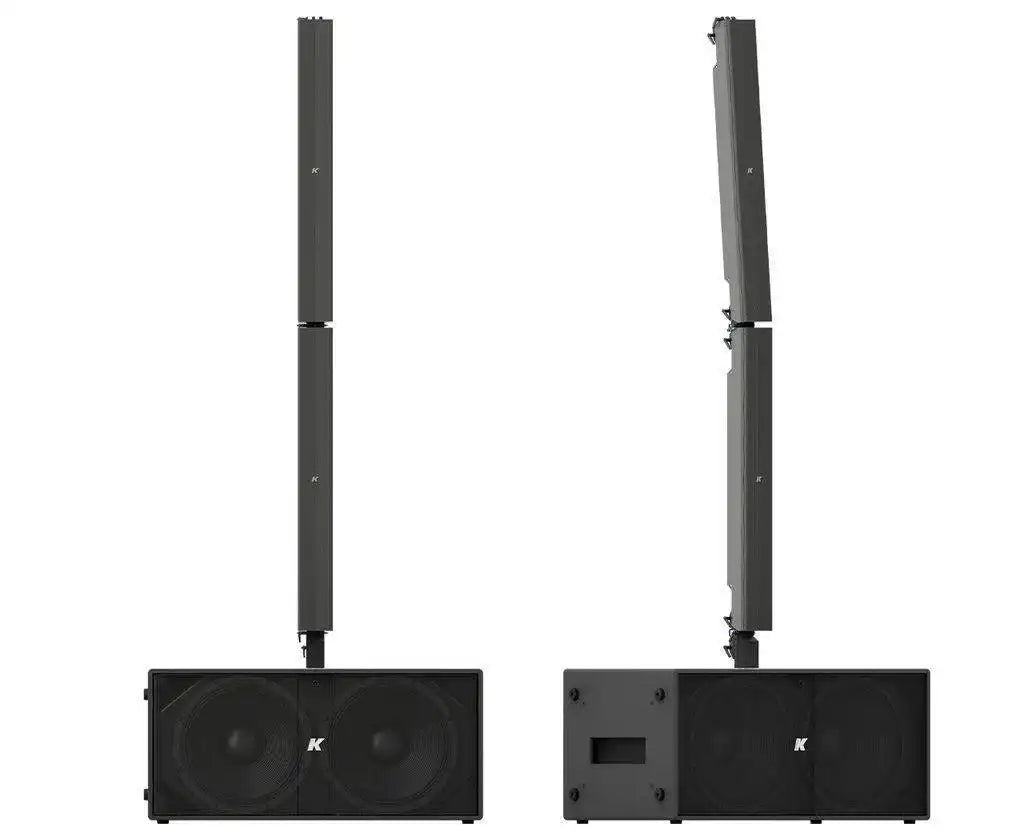 K-Array Pinnacle KR802 II Powered stereo system composed of 1 KS4 I + 1 KS4P I + 4 KY102 + mounting hardware (Black) Speakers K-Array
