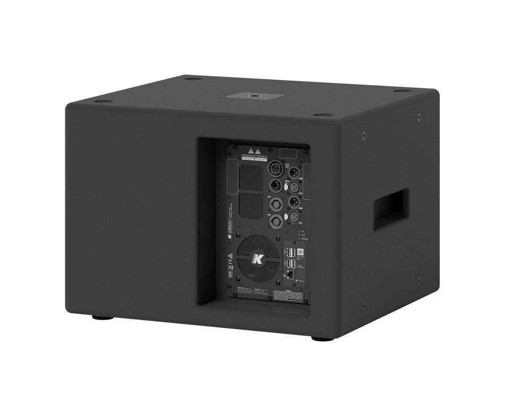 K-Array Thunder KS1 I Ultra-light, Self-Powered single 12” subwoofer with DSP and power outputs (Black) Speakers K-Array